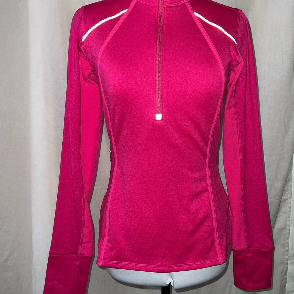 Athleta Womens Turtleneck  XXS Pink Plush Tech 3.0 Mock Neck 1/2 Zip Pullover